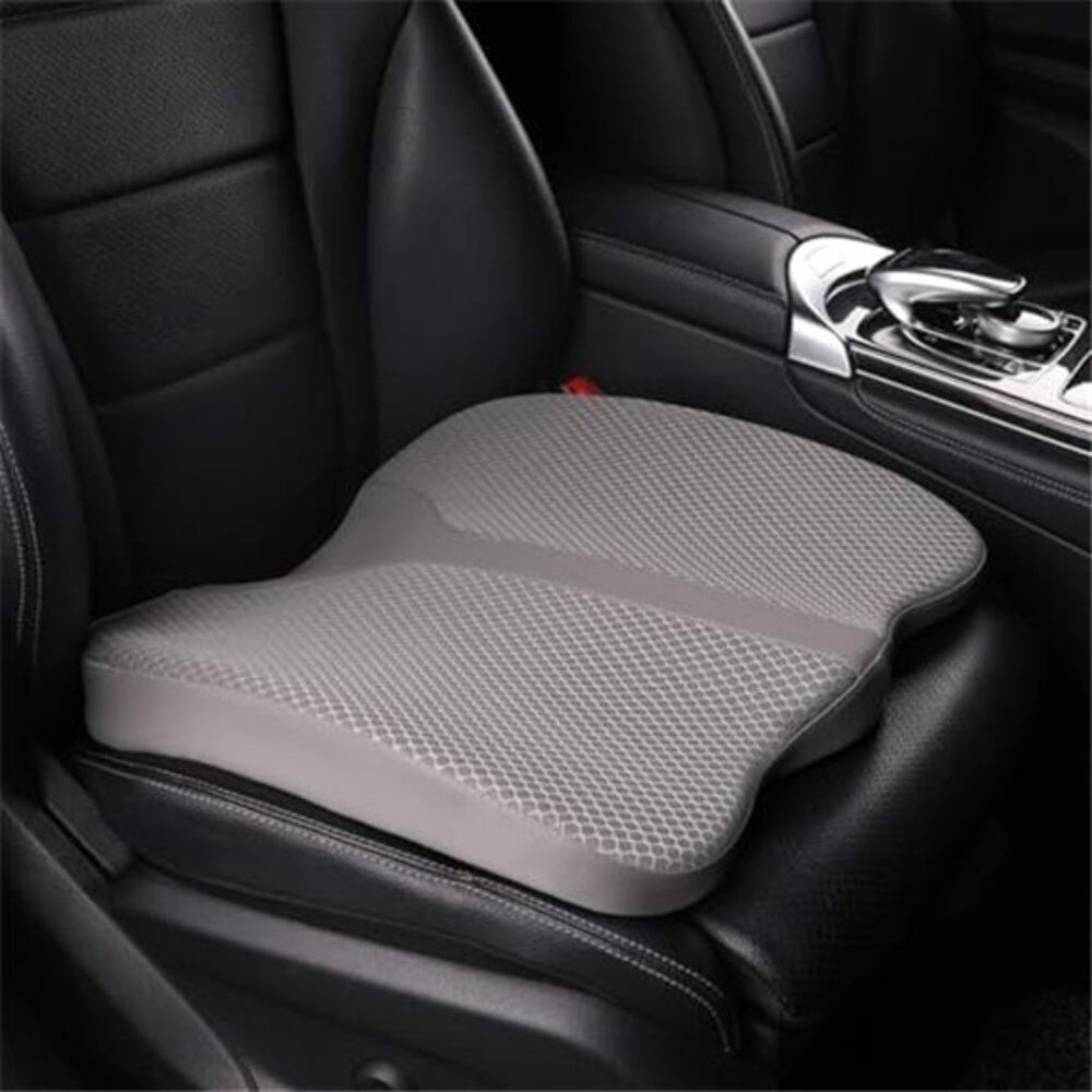 Memory Foam Car Seat Cushion Coccyx Sciatica Pain Relief Gray